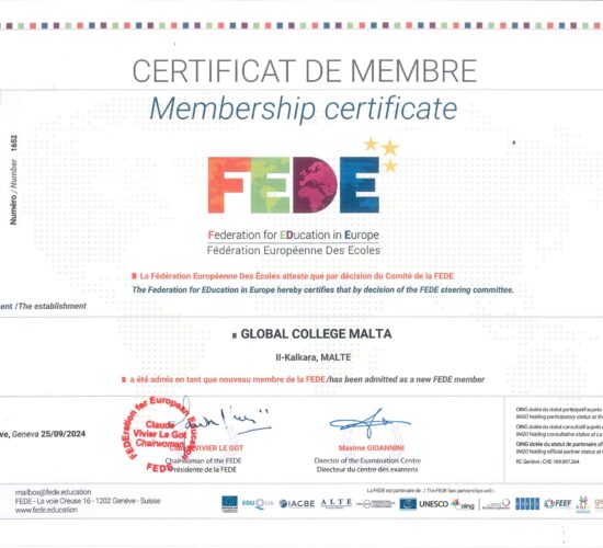 Global College Malta joins FEDE!